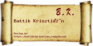 Battik Krisztián névjegykártya